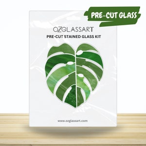 Pre-Cut Monstera Stained Glass Kit - Stained Glass Monstera Pre-Cut Kit - DIY Glass Kit