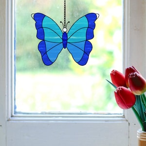 Butterfly Stained Glass Pdf Pattern Butterfly Suncatcher Easy Pattern ...