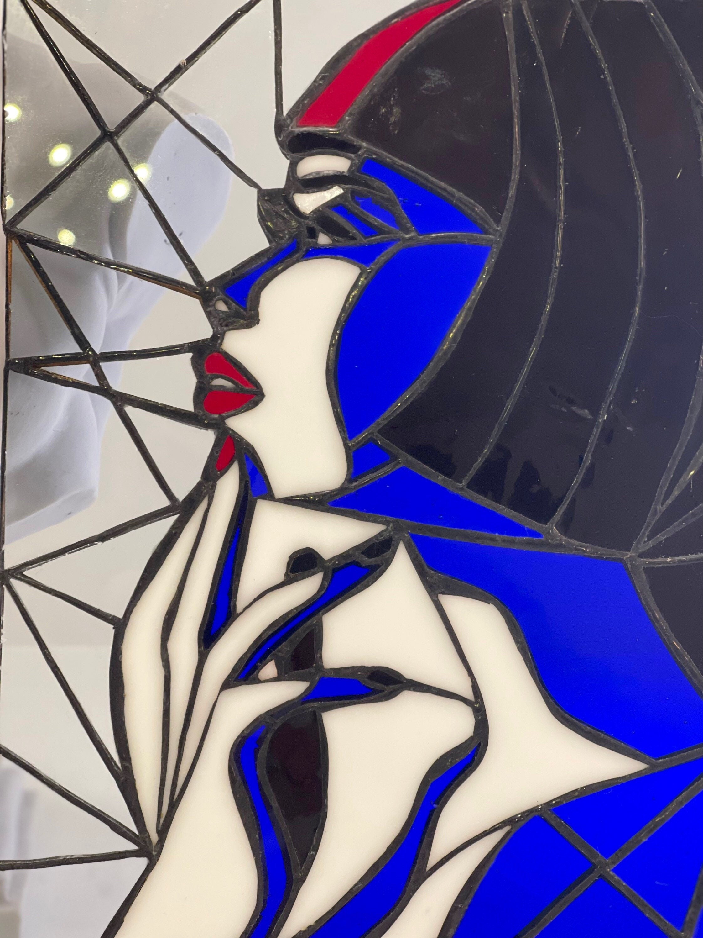 Stained Glass Women Stained Glass Girl Panel Glass Art Decor Etsy