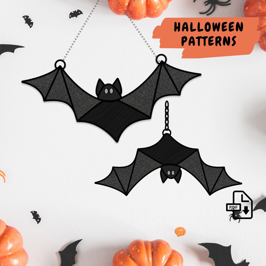 Halloween Bat Stained Glass Pattern • Digital PDF Download - Etsy