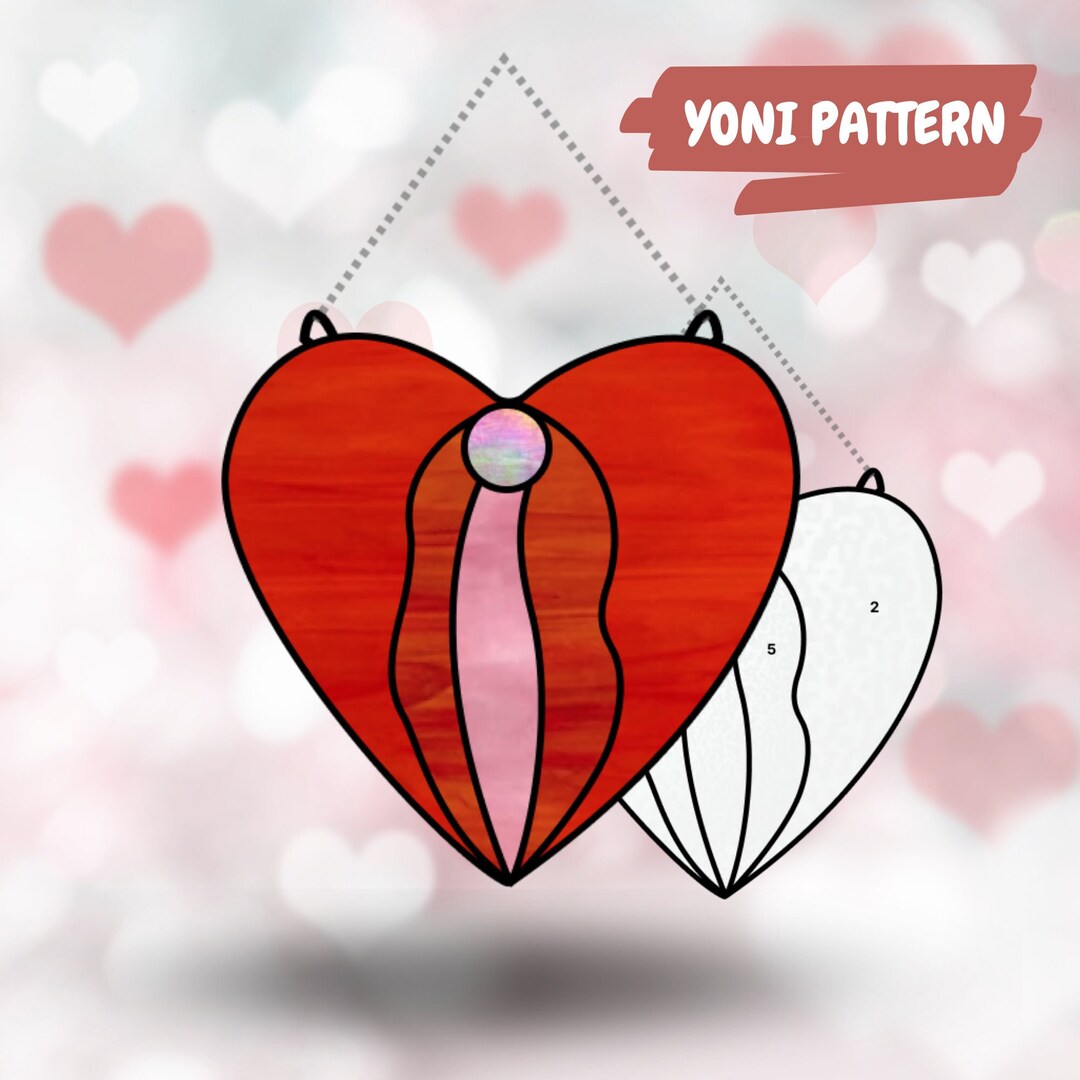 Yoni Stained Glass Heart Pattern Vulva Stained Glass Pattern Digital PDF Download Etsy