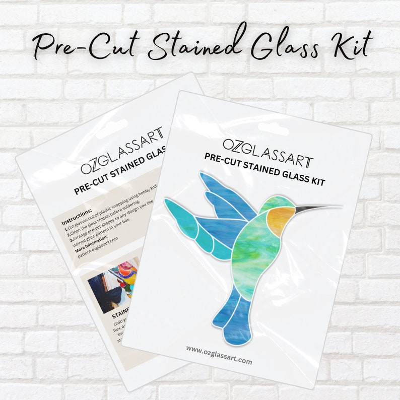 PreCut hummingbird Stained Glass Kit Stained Glass hummingbird Pre-Cut Kit DIY Glass Kit image 2
