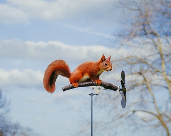 Squirrel as garden propeller decoration