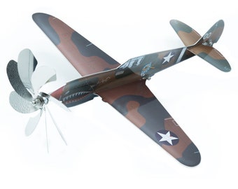 P-40 Kittyhawk avion moulin à vent décoration de jardin