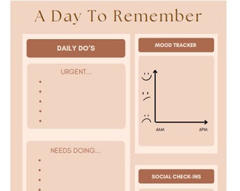 Daily Planner - Wellbeing Planner Template