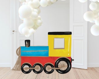 Chugga Chugga Two Two Colourful Train Big Decoration Birthday Decoration Train Big Decor Bright Train Second Birthday Printable All Aboard