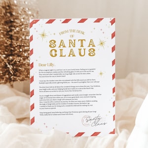 Carta imprimible de Papá Noel, correo del Polo Norte de Papá Noel, plantilla editable de nota de Papá Noel, caja de Nochebuena para descargar al instante
