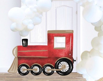 Chugga Chugga Two Two Birthday Decoration Train Big Decor Red Train Second Birthday Printable All Aboard