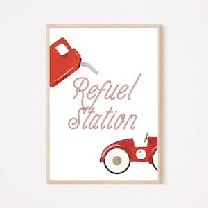 Editable FAST ONE Birthday Table Signs / RED 1st Birthday Race Car Table Sign Vintage Racecar Instant Download