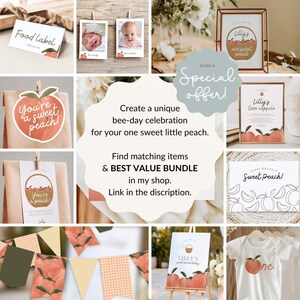One Sweet Peach Birthday Thank You Tag for Peach Themed First Birthday ...