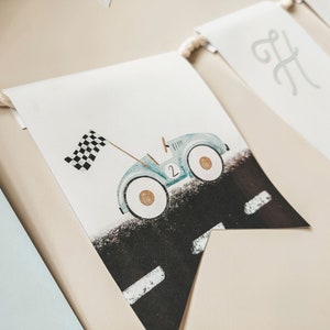 Editable TWO Fast Birthday Banner, Race Car 2nd Birthday Decor, Racing Car, Vintage Racecar, Printable Template, Instant Download