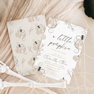 Little Pumpkin Baby Shower Invitation: Boho Autumn Theme (Printable Template)