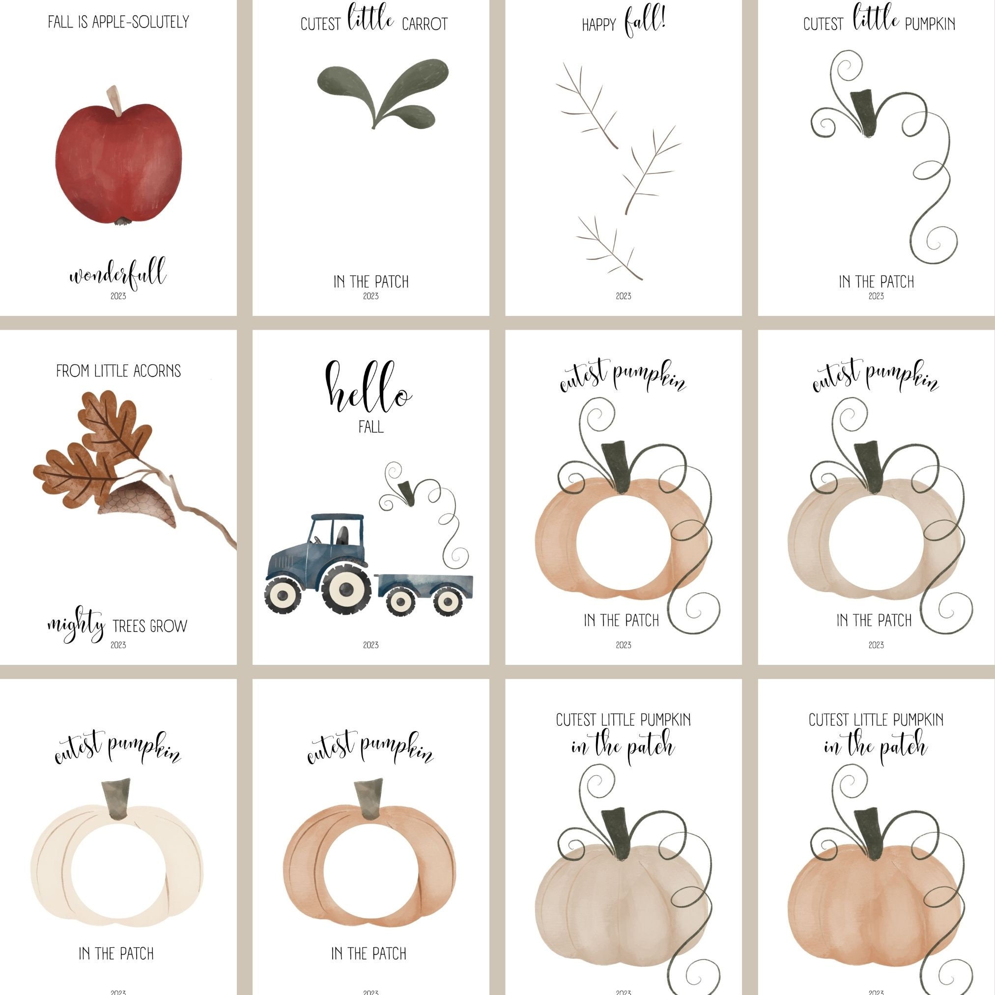 Fall Handprint Craft Printable Bundle Pumpkin Art Preschool - Etsy