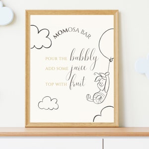 Winnie the Pooh Elegant Baby Shower Favors Sign. Favors Sign Digital Download. Winnie the Pooh Art.
