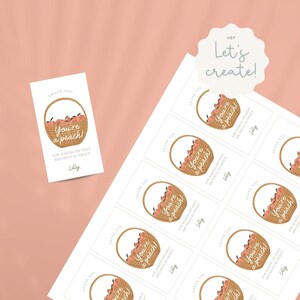 One Sweet Peach Birthday Thank You Tag: Editable Favor Label (digital ...