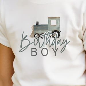 Chugga Chugga Two Two Tshirt PNG Train Birthday, Editable Boy Second Birthday Shirt Design Template