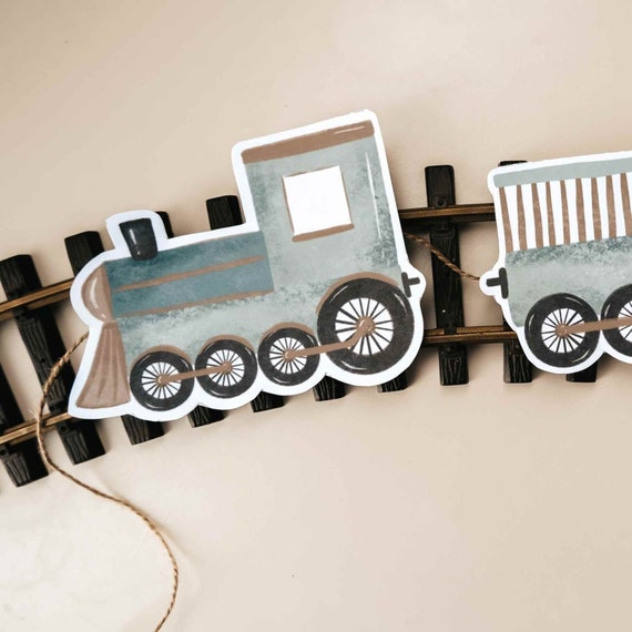 Train Birthday Banner: Green Second Birthday Party Decor (Printable)