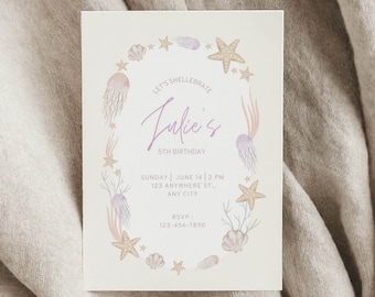 Under The Sea Birthday Invitation Template, Editable Ocean Animals Party Invite, Magical Sea Life Invitation Template, Instant Download
