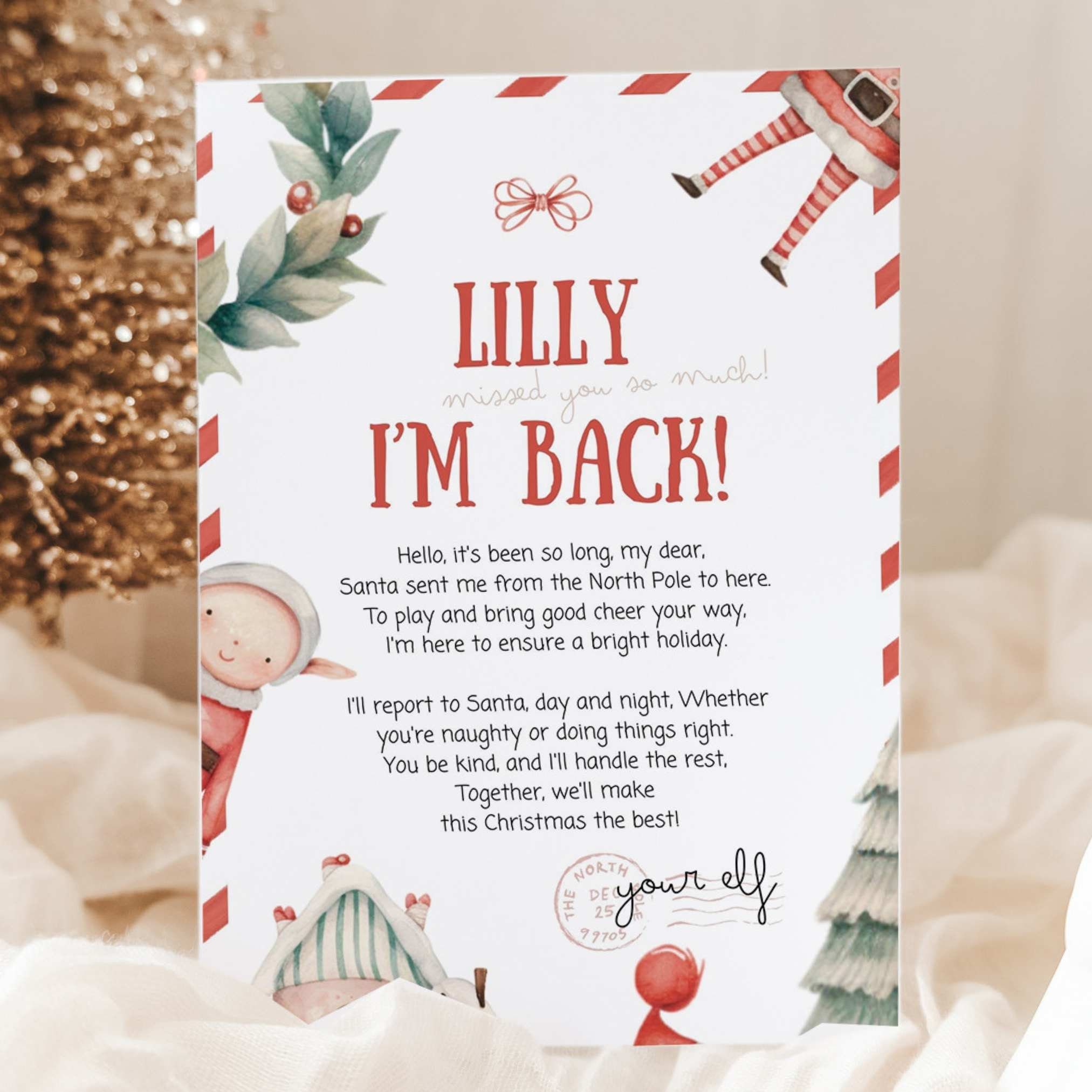 EDITABLE Elf Letter Elf Letter Elf Arrival Letter Etsy Australia