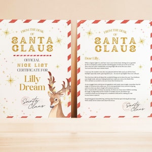Cartas especiales de Papá Noel: Certificado oficial de lista buena y carta imprimible de Papá Noel.