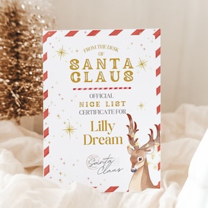 Crea una Navidad mágica con nuestro Certificado oficial de la lista de buenos amigos de Papá Noel, plantilla de carta a Papá Noel imprimible para el club de mamás geniales