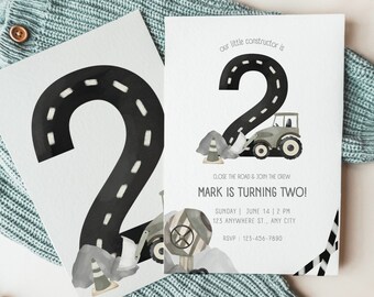 Construction Birthday Invitation