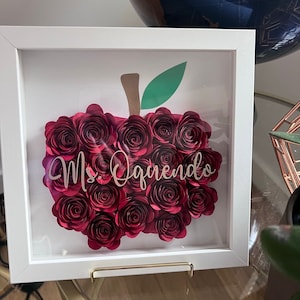 Personalized Rose Apple Shadow Box - Teacher Appreciation Gift
