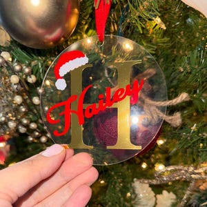 Personalized Acrylic Christmas Ornament | Custom Name Ornament | Tree Decoration