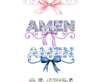 Archivo PNG de Amén Floral: Descarga Digital de Pascua Cristiana