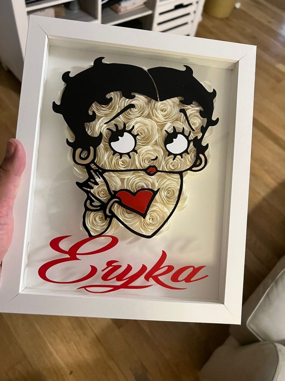 Betty Boop Shadow Box: Paper Rose Frame, Vintage Character (8x10)