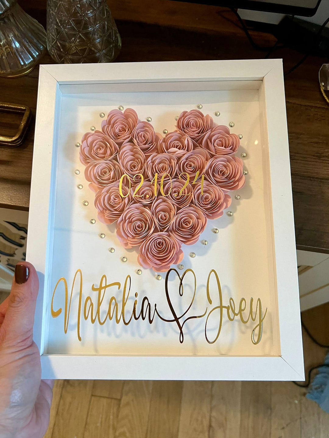 Real Roses Heart Frame Personalized Valentine's Day Rose Heart Frame: Romantic Keepsake - Etsy