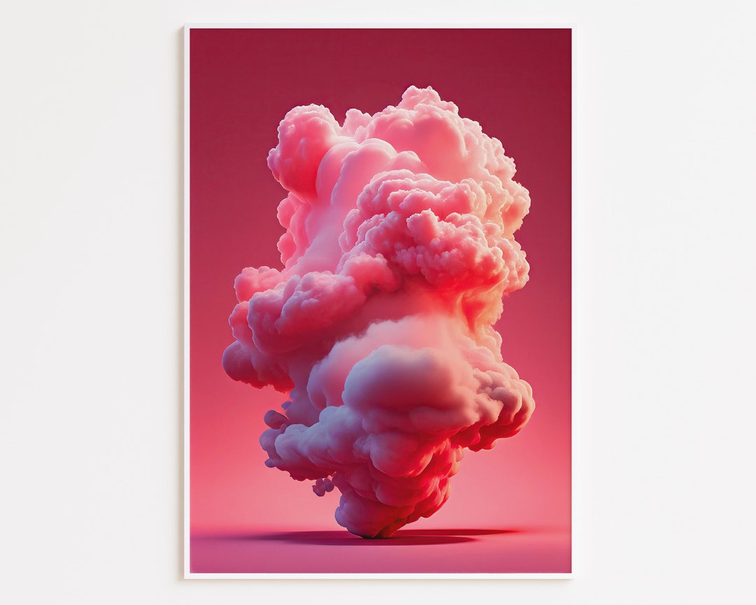 Pink Cloud Wall Art. Post to Download. Printable Art. 59x84cm. Etsy