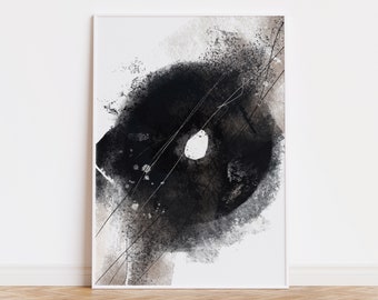 Clean abstract poster in black and white for modern decoration.