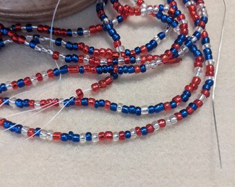 Traditional 50 in tie on Waistbeads | African Waistbeads | Fashion Waistbeads | Waistbead gift for woman | Weight tracking Waistbeads