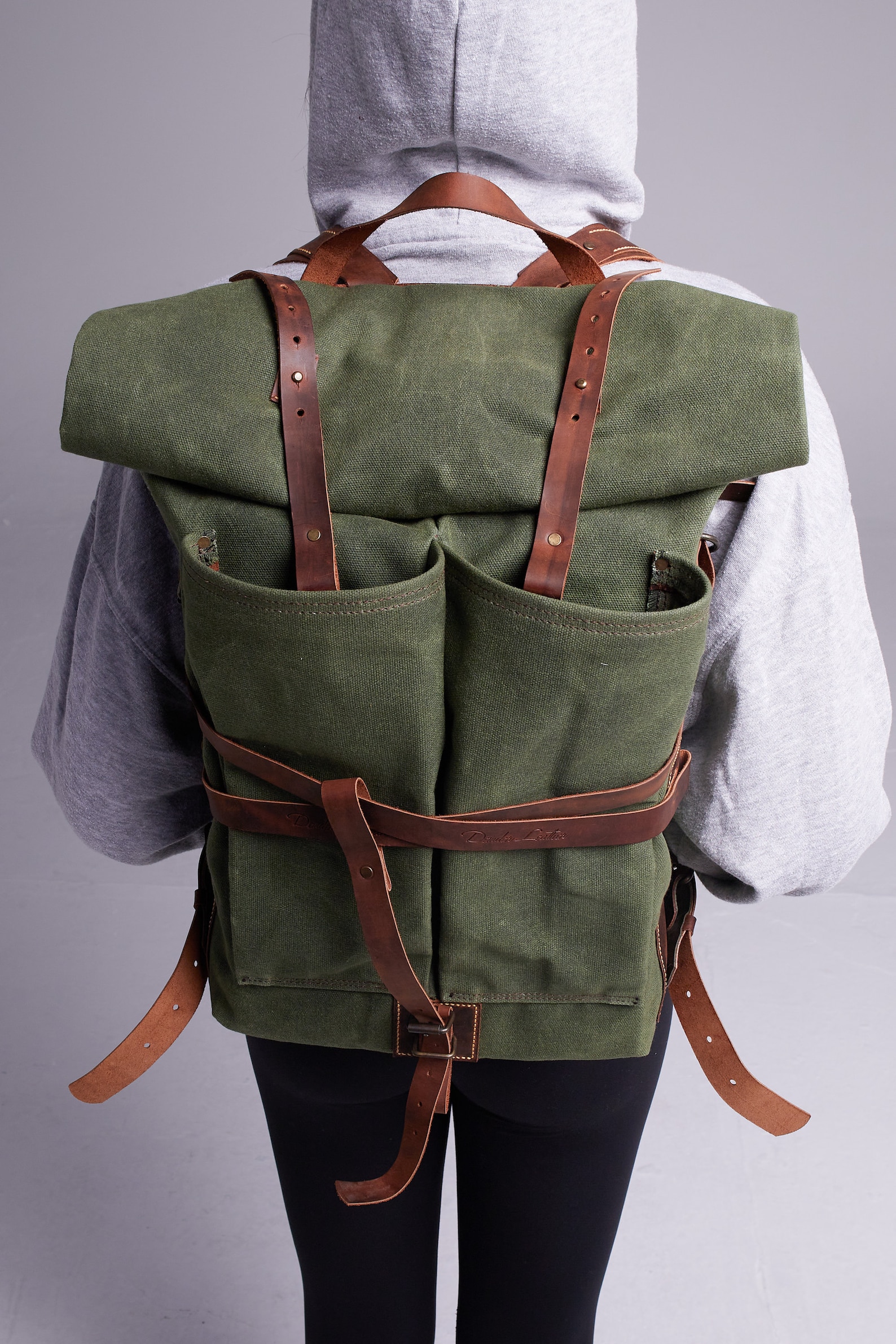 Waxed Canvas Bushcraft Backpack Waterproof Canvas Camping Etsy