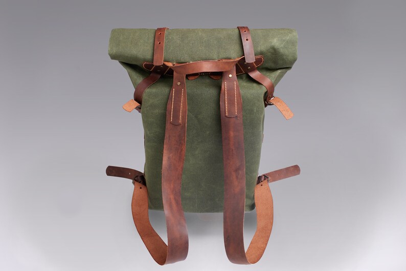 Waxed Canvas Bushcraft Backpack Waterproof Canvas Camping Etsy