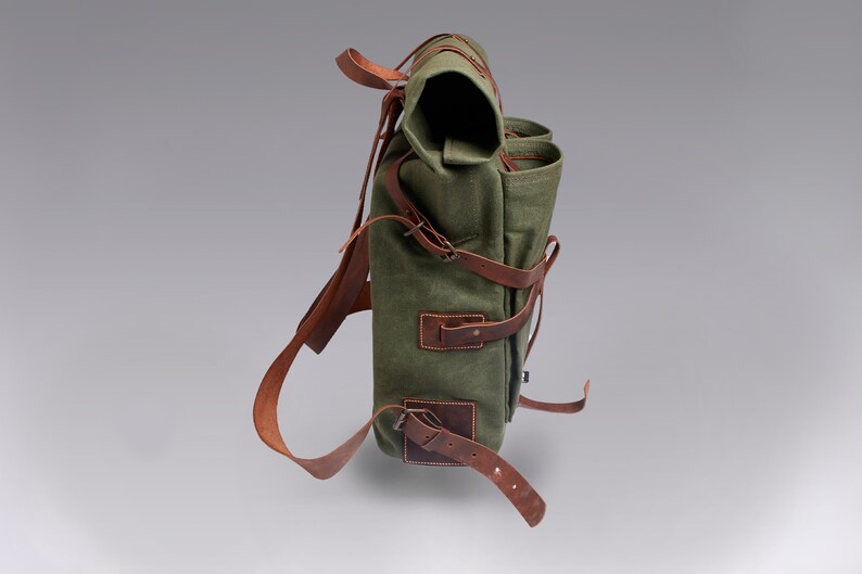 Waxed Canvas Bushcraft Backpack Waterproof Canvas Camping Etsy