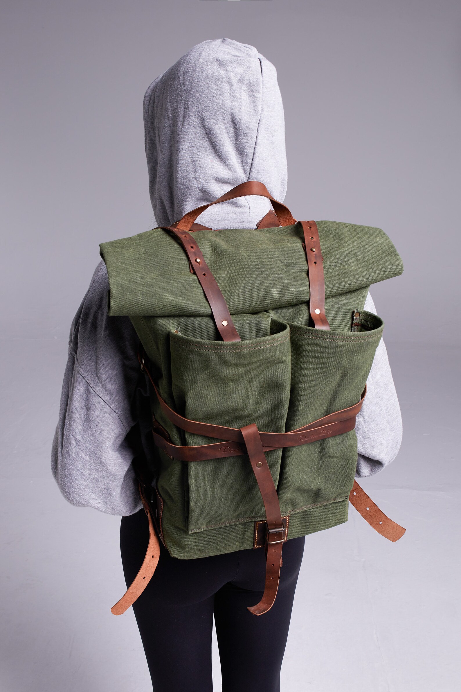 Waxed Canvas Bushcraft Backpack Waterproof Canvas Camping Etsy