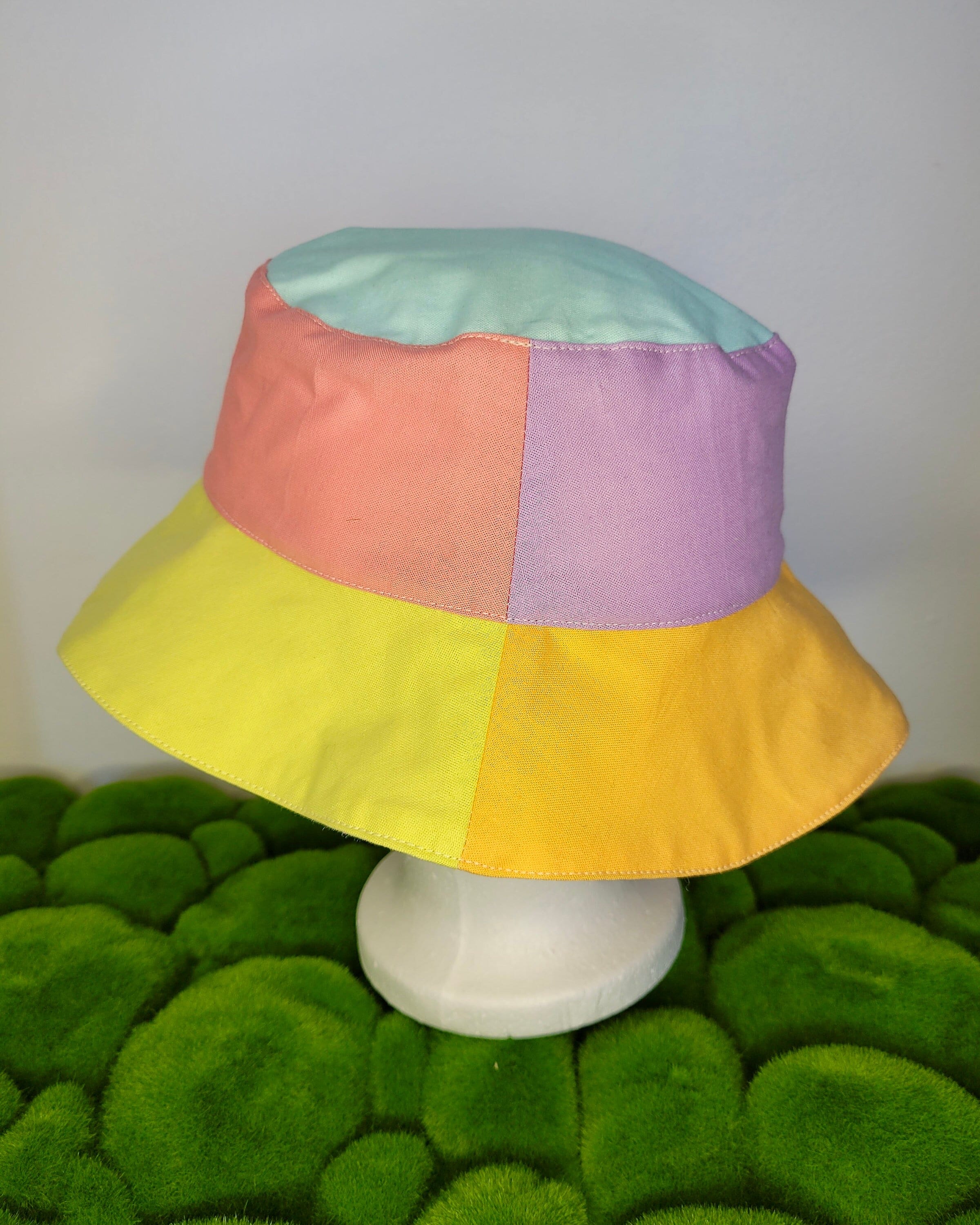 90s Reversible Color Block Bucket Hat, Kids Fashion - Etsy