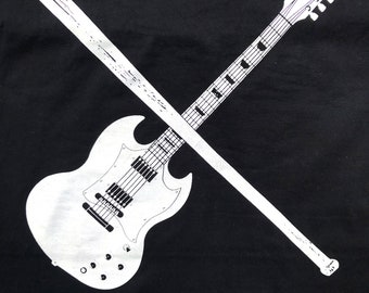 Black t-shirt with Rene SG logo white version