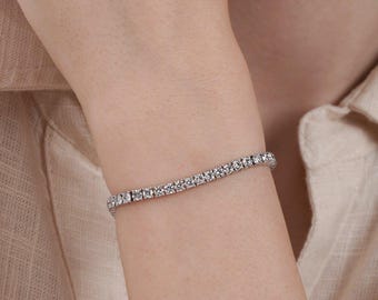 6 CTW Lab Grown Diamond Tennis Bracelet | Round Brilliant Cut  E-F  VVS2 Diamonds | IGI Certified Diamond Bracelet | Wedding Gift for Her