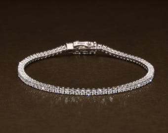 2.87 CTW Lab Grown Diamond Tennis Bracelet | Round Brilliant Cut  E-F  VVS2 Certified Diamond Bracelet | Anniversary Gift For Her