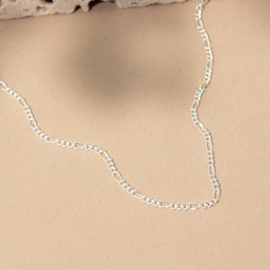Sterling Silver Figaro Chain Necklace for Women and Men | Versatile Unisex Sterling Silver Chain | 1.2mm and 3mm Thick | Choose Your Length