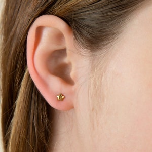 Small Star Stud Earrings for Women or Men / Sterling Silver Earrings / Gold Plated Earrings / 5mm Studs/ Push Back Studs / Hypoallergenic