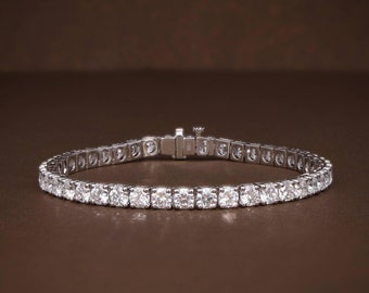 10.19ct Lab Grown Diamond Tennis Bracelet | Certified Round Brilliant Cut Lab Grown Bracelet | Anniversary Gift