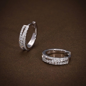 18k Solid Gold Lab Grown Diamond Hoop Earrings for Women | 0.23 ctw Diamond Hoops | F-G VVS-VS Certified Diamonds | Gift for Her