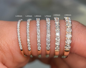 Lab Grown Diamond Wedding Band 10K 14K 18K Solid Gold Half Eternity Ring Stacking Band Anniversary Stacking Ring for Women Certified Diamond