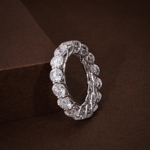 6.35 Carat Lab Grown Diamond Full Eternity Ring in 18k White Gold / Full Eternity Band / Diamond Wedding Ring / Comes with Certificate