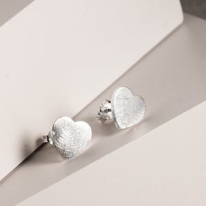 Herz Ohrstecker für Damen / 925 Sterling Silber Ohrstecker / 10 mm Ohrringe / Herz Ohrstecker / Push Back Ohrstecker / Hypoallergen