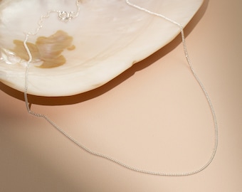 Sterling Silver Curb Chain Necklace, 925 Sterling Silver Chains, Choose Your Necklace Length, Layering Necklace for Pendants,16&quot;18&quot;20&quot;22&quot;